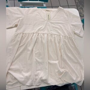 Impressions Boutique Babydoll Top Cream/Offwhite